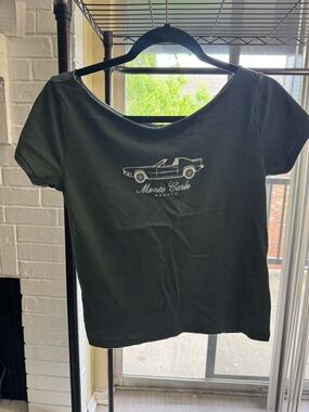 Aeropostale Black Monte Carlo Graphic Short Sleeve Tee